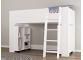 Edith White Wood Finish Mid Sleeper with Storage and Robe 3